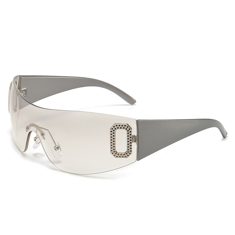 Wholesale of New Y2K Letter Integrated Sunshade PC Sunglasses